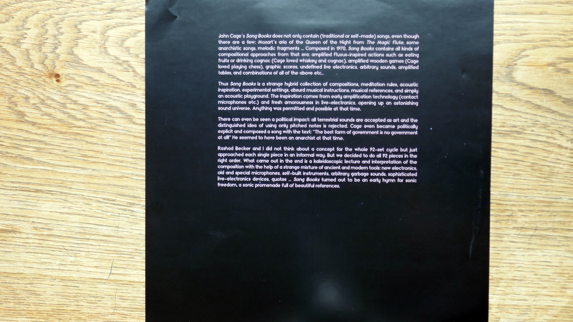 2022-01-03 John Cage - Complete Song Books (KR029) (2016) (2V) (Mix und Remix)