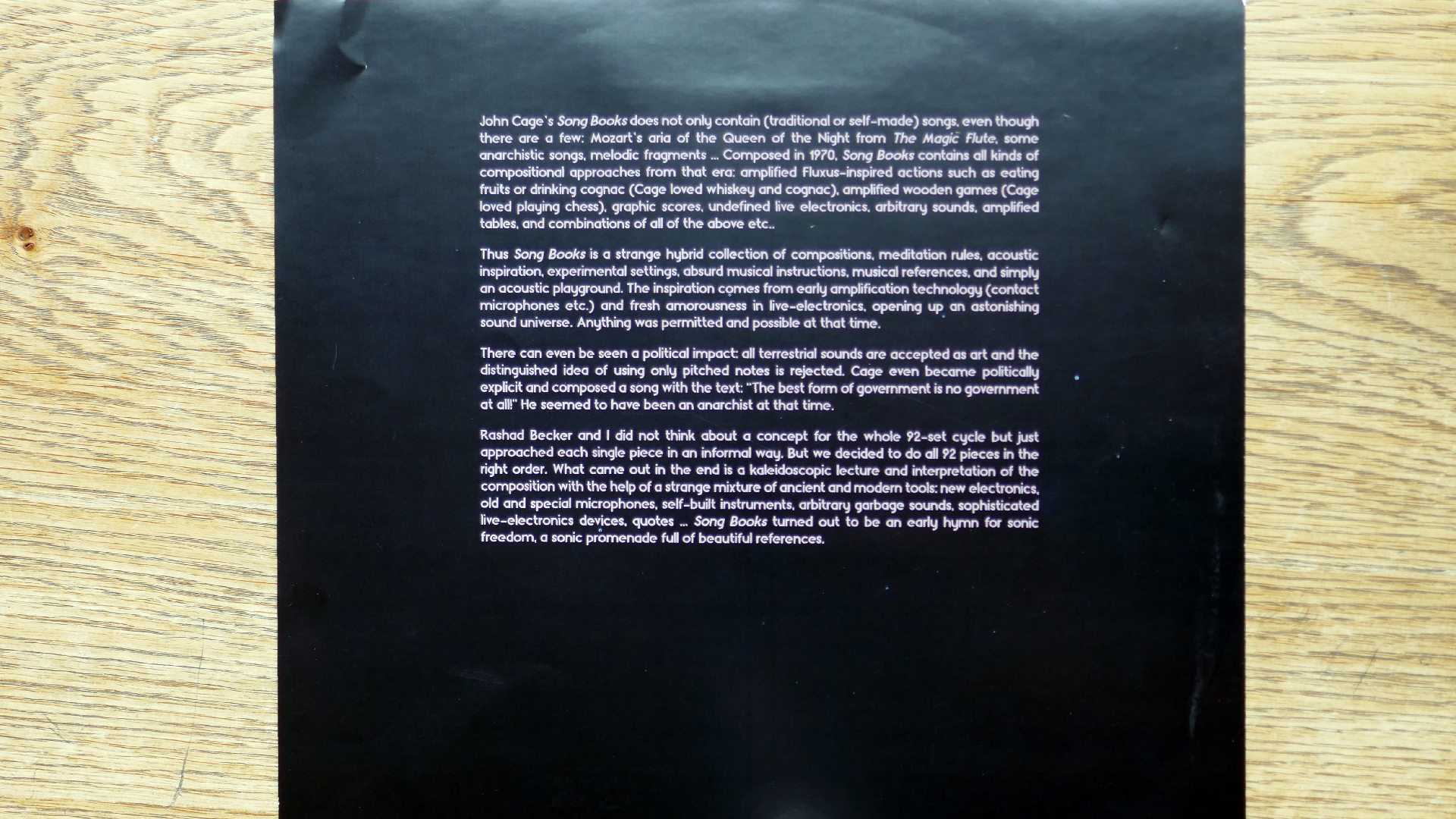 2022-01-03 John Cage - Complete Song Books (KR029) (2016) (2V) (Mix und Remix)