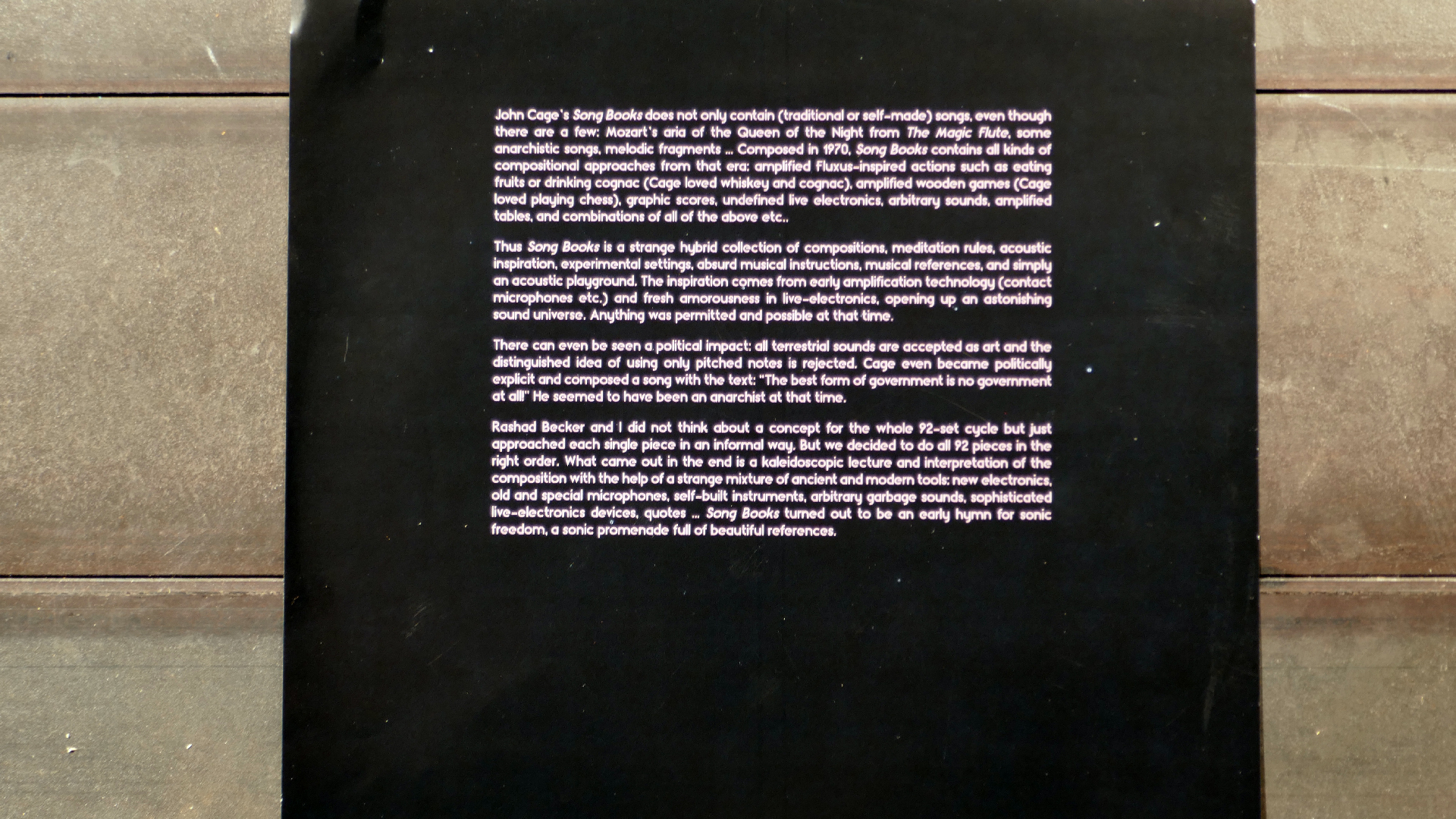 2022-01-03 John Cage - Complete Song Books (KR029) (2016) (2V) (Mix und Remix)