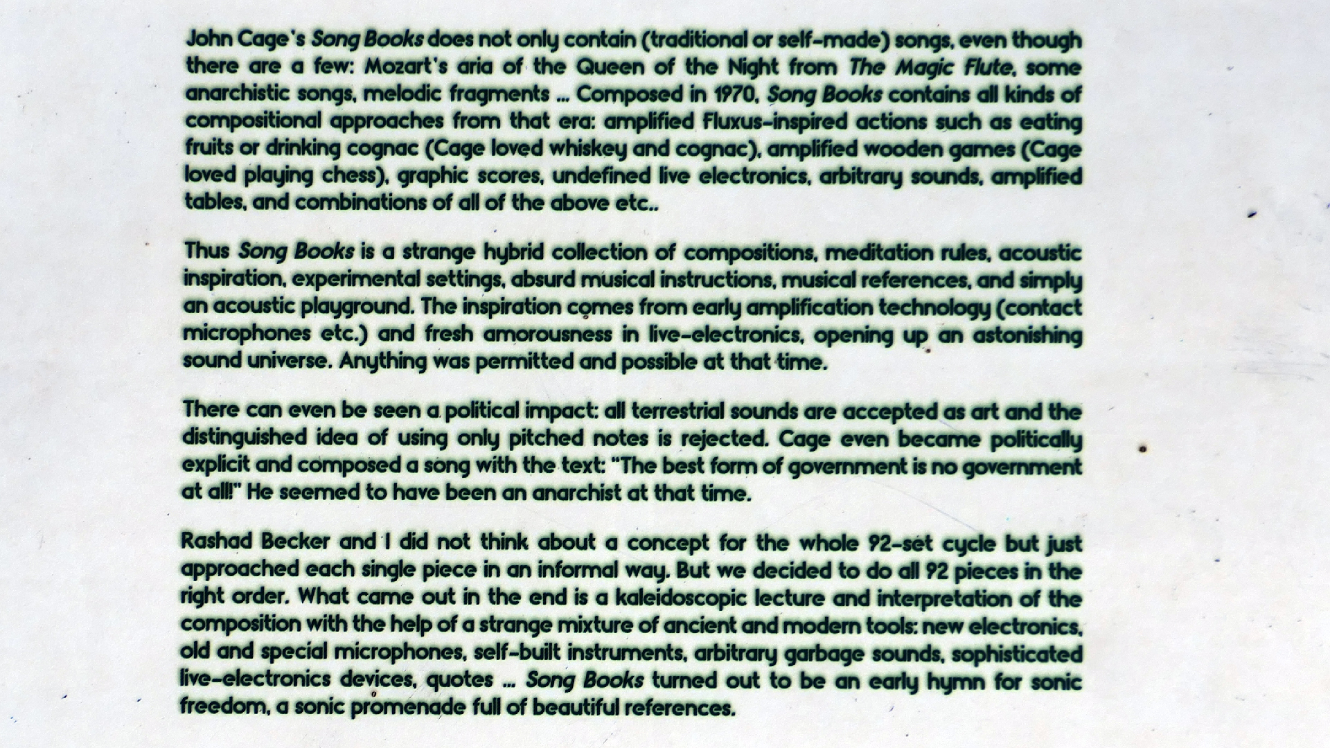 2022-01-03 John Cage - Complete Song Books (KR029) (2016) (2V) (Mix und Remix)