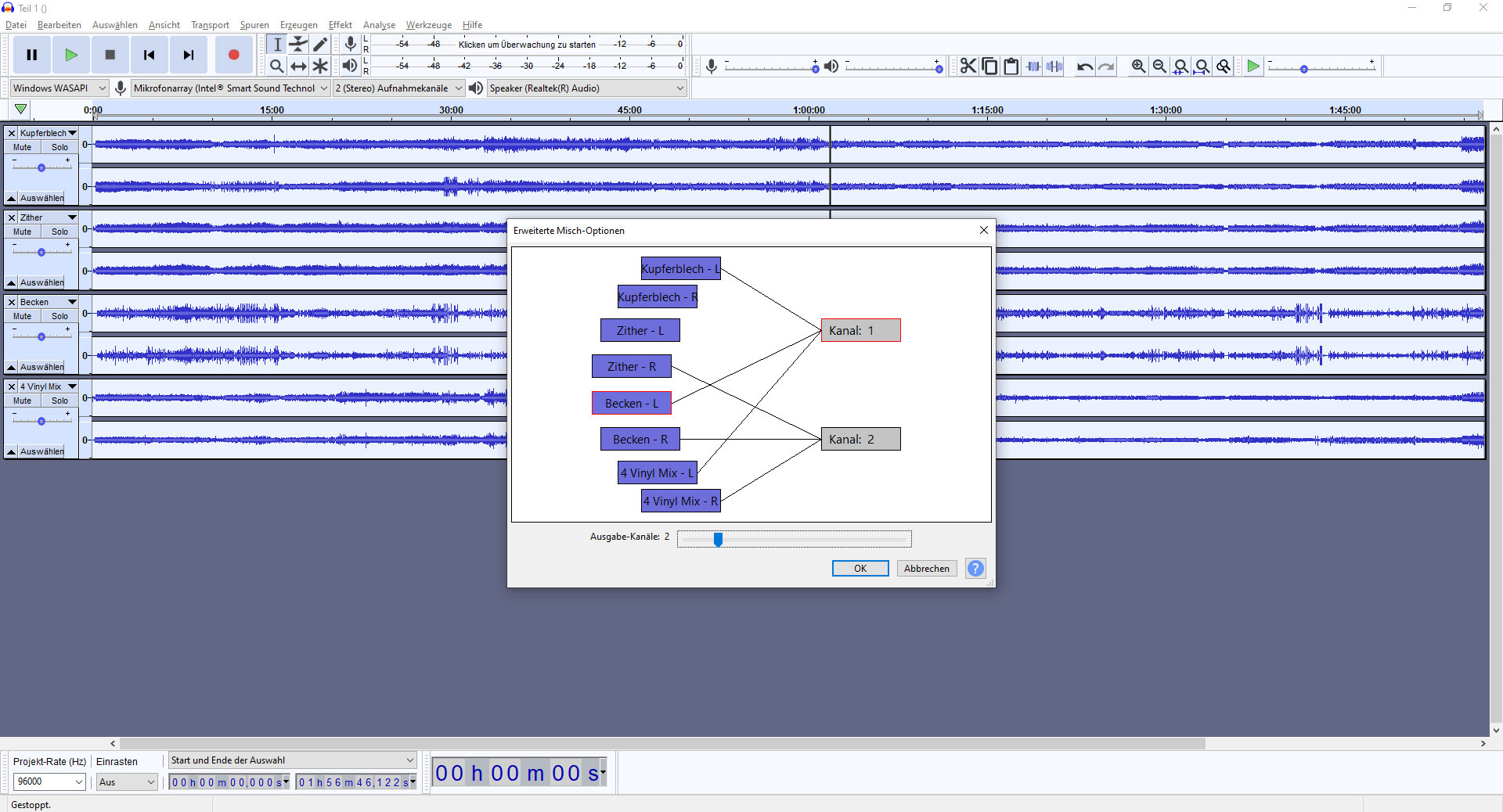 screenshot 6 Kanal Mix Beispiel